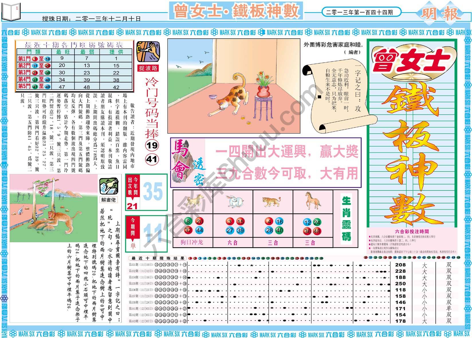 曾女士铁板神数