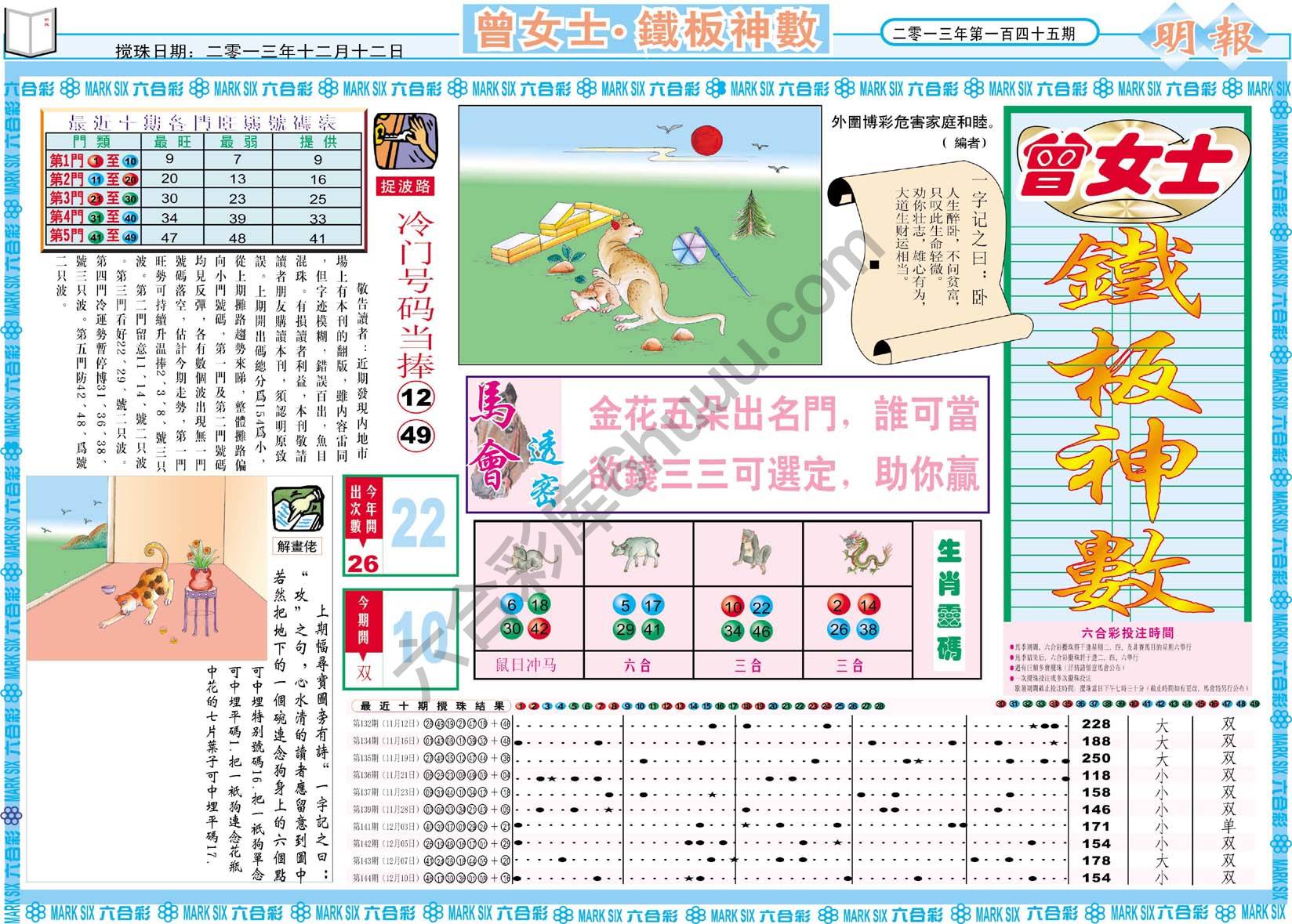 曾女士铁板神数