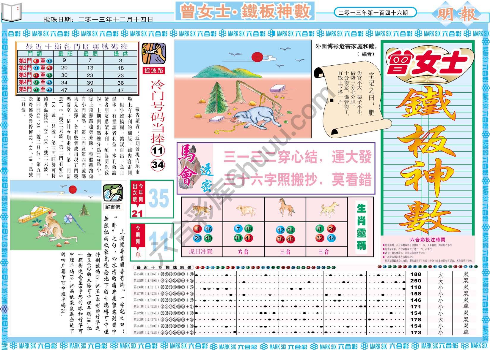 曾女士铁板神数