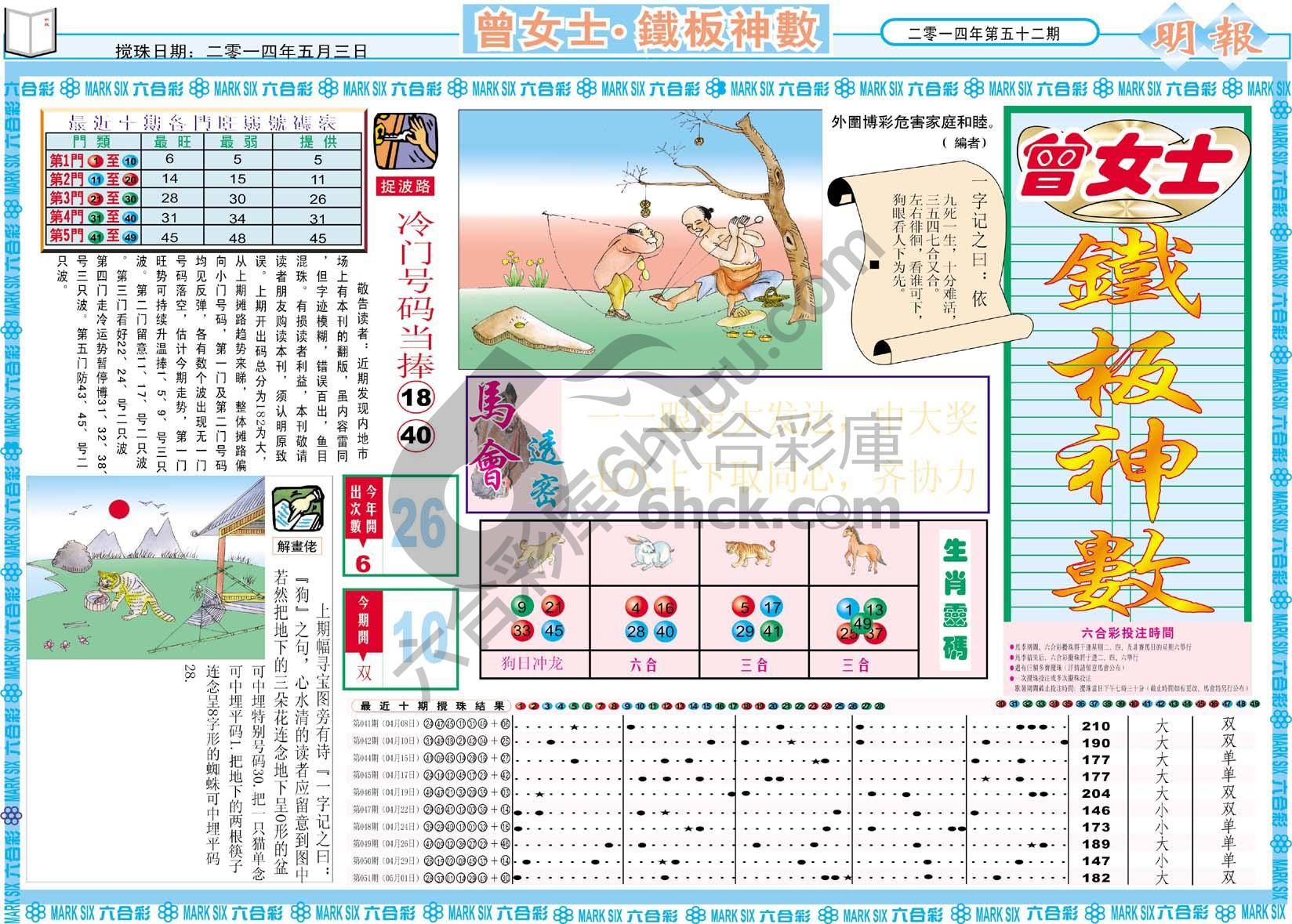 曾女士铁板神数