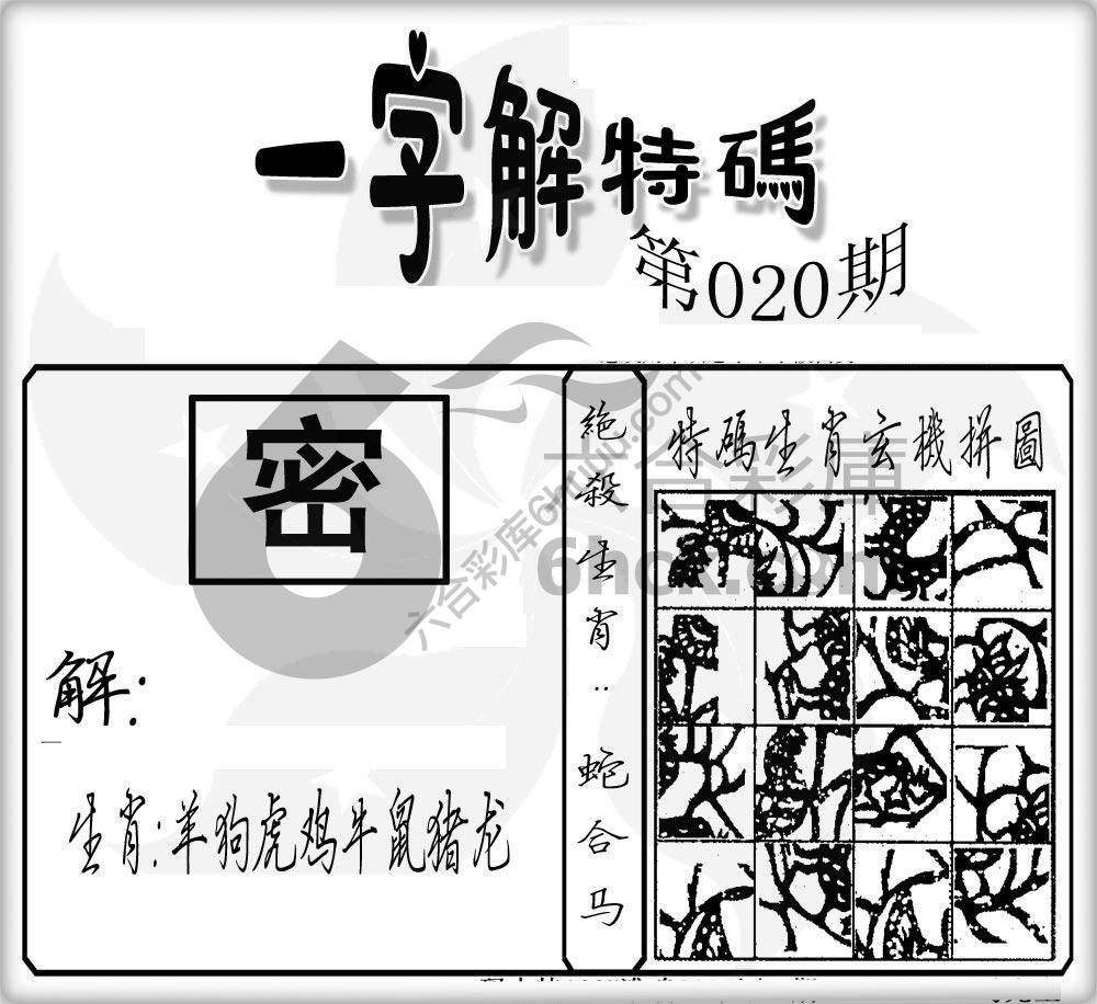 一字解特码