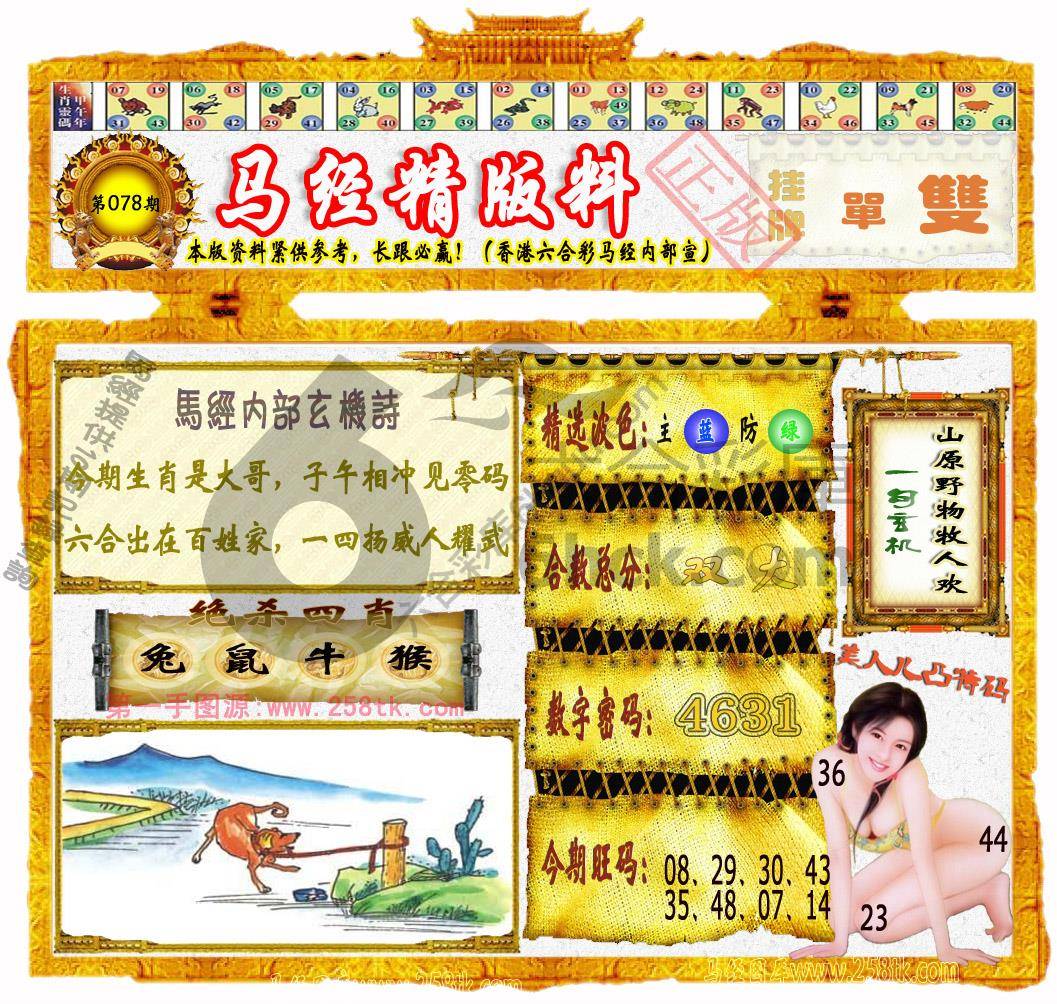 马经精版料