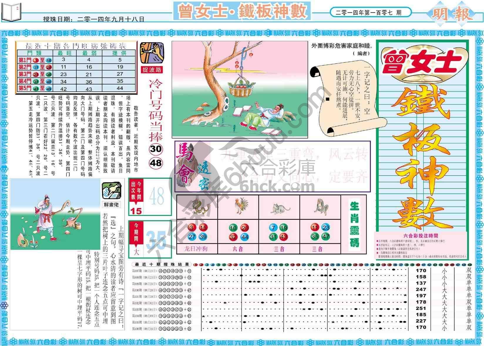 曾女士铁板神数