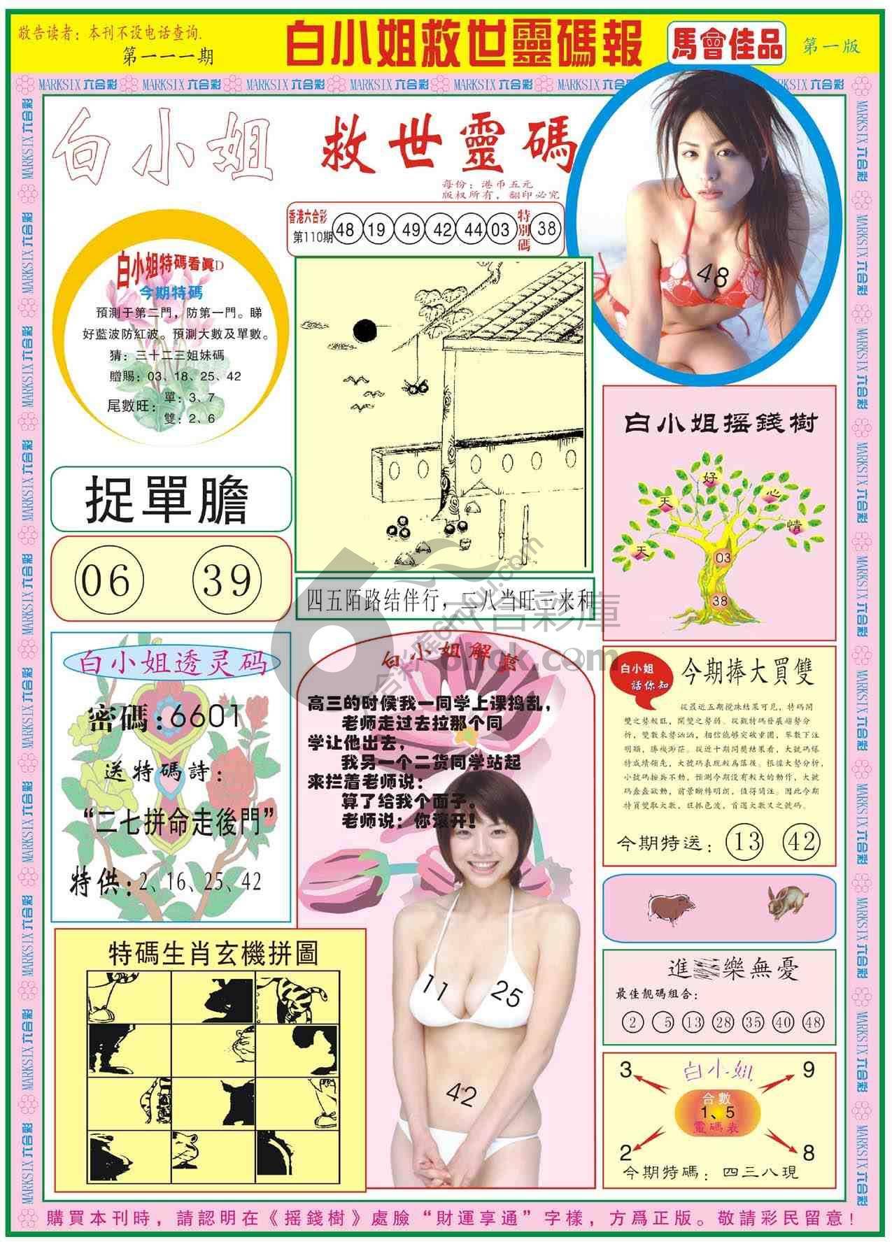 白小姐救世灵码报