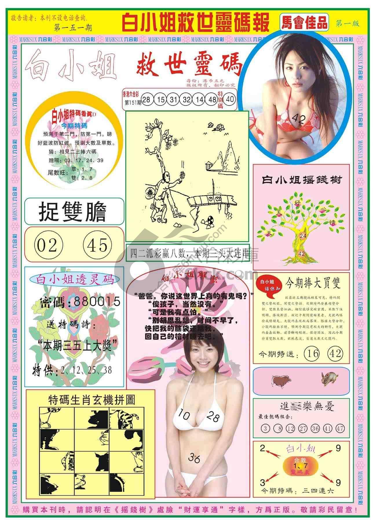 白小姐救世灵码报