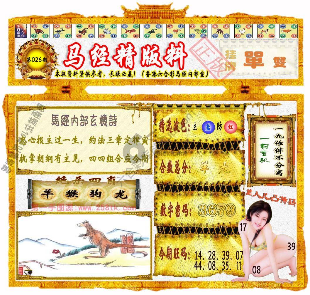 马经精版料
