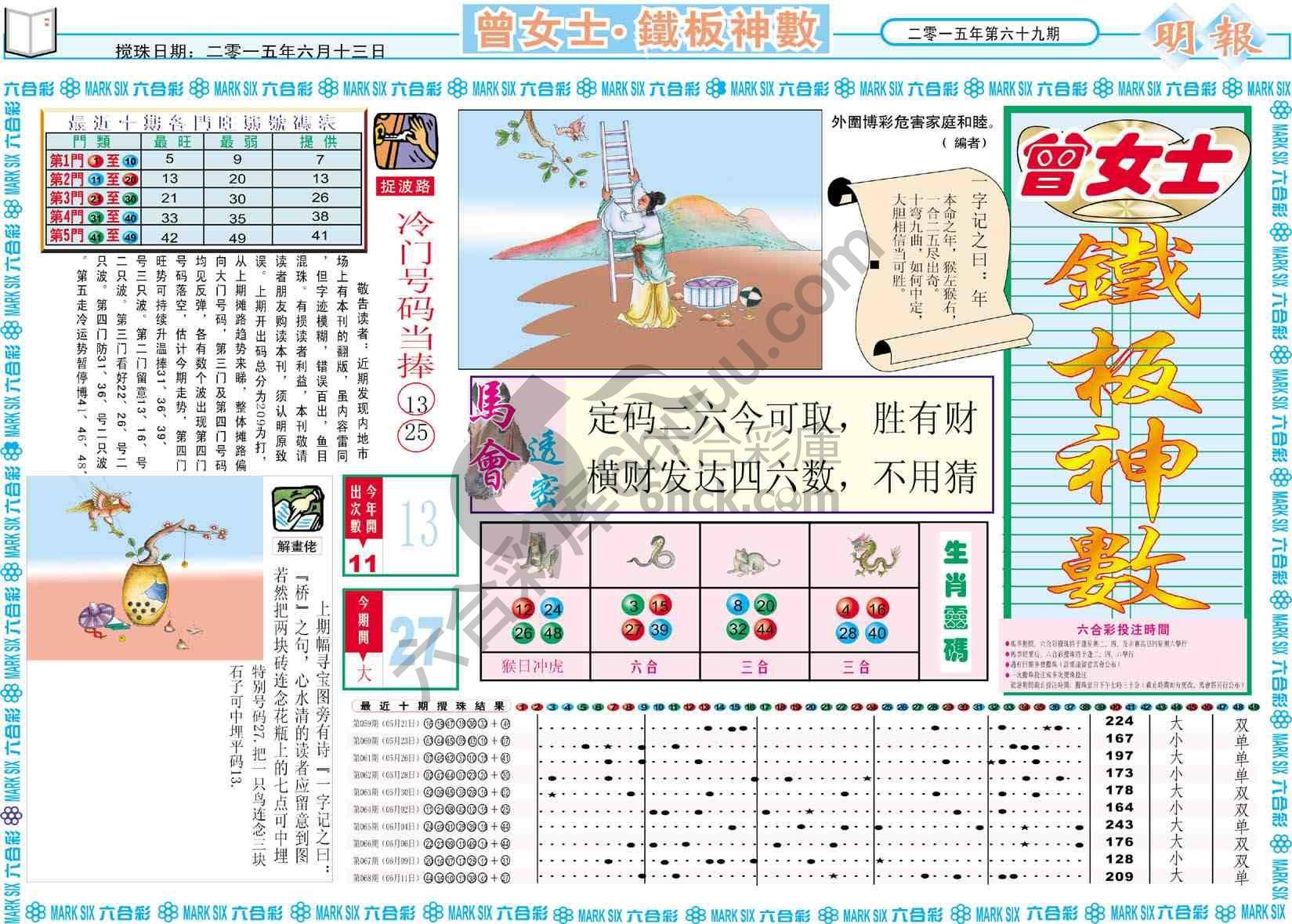 曾女士铁板神数