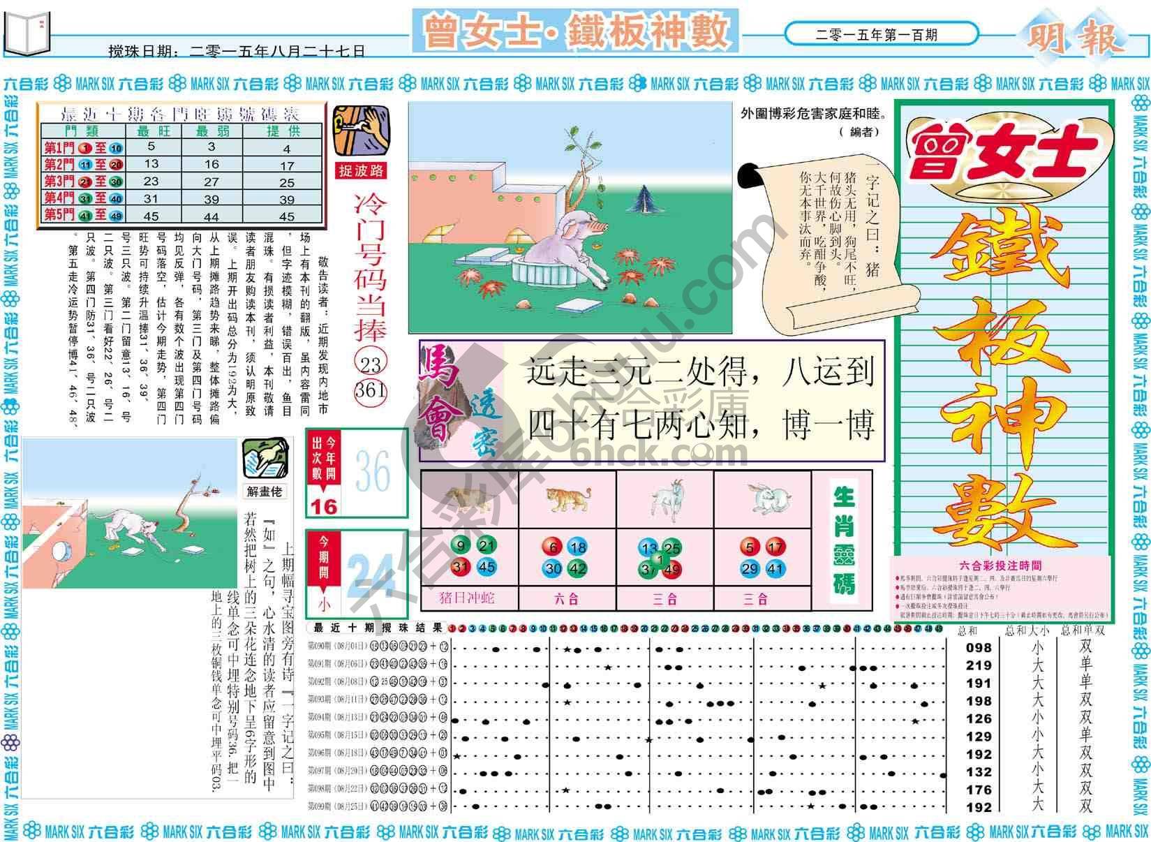 曾女士铁板神数