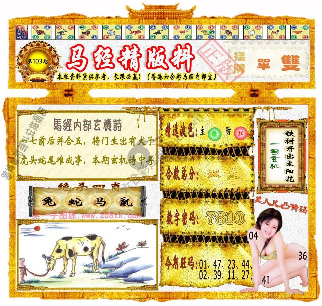 马经精版料