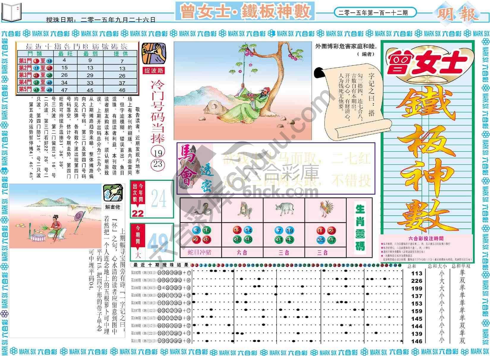 曾女士铁板神数