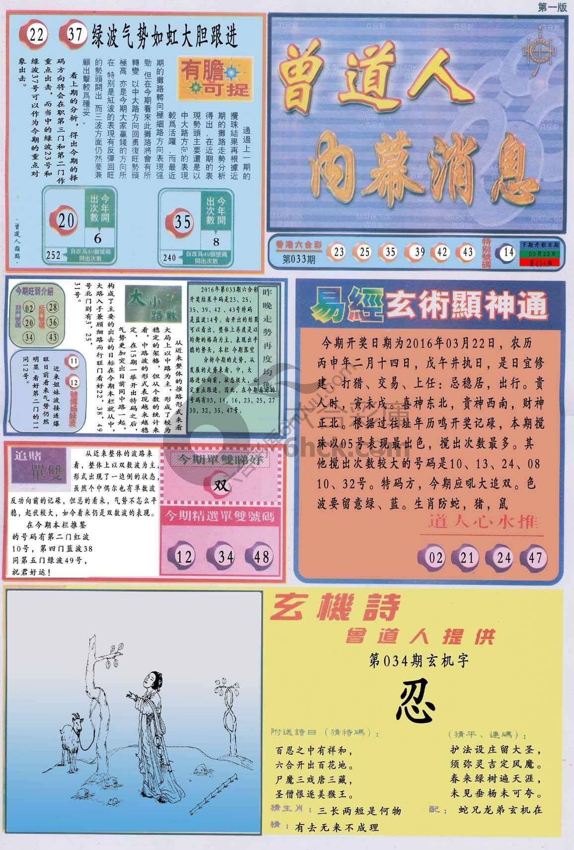 曾道人内幕消息