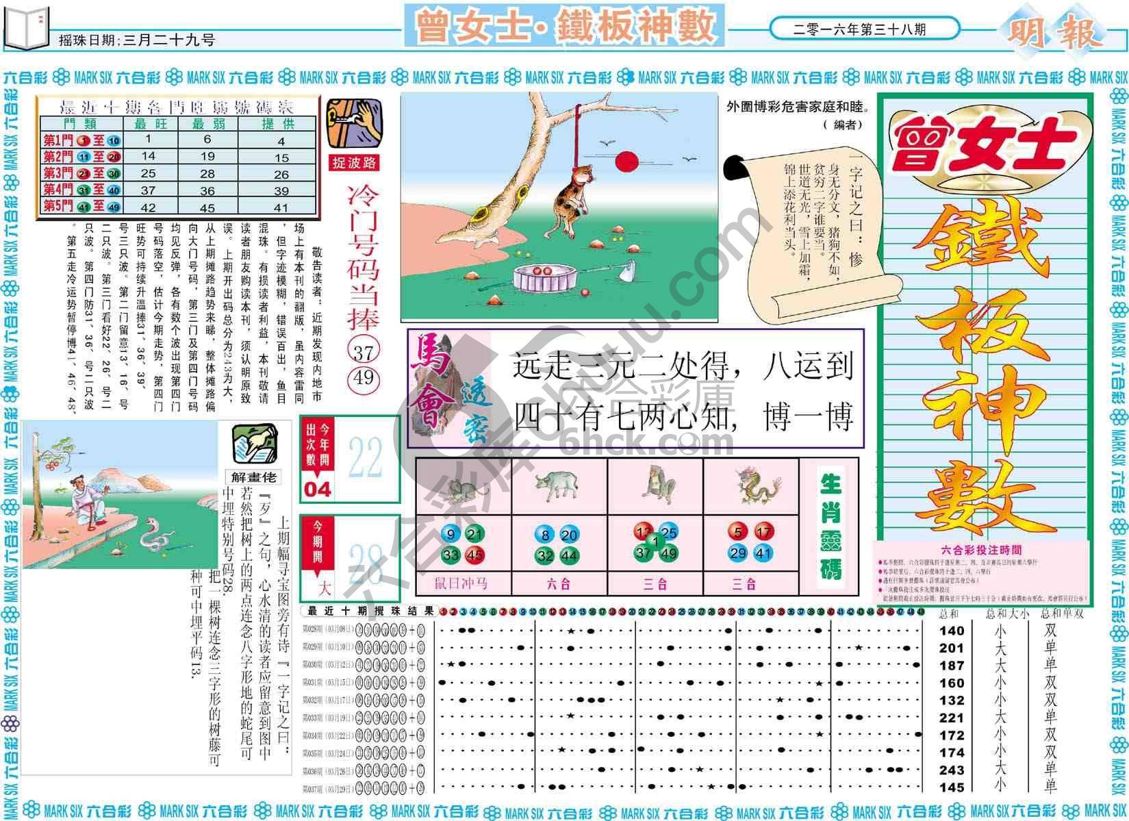 曾女士铁板神数