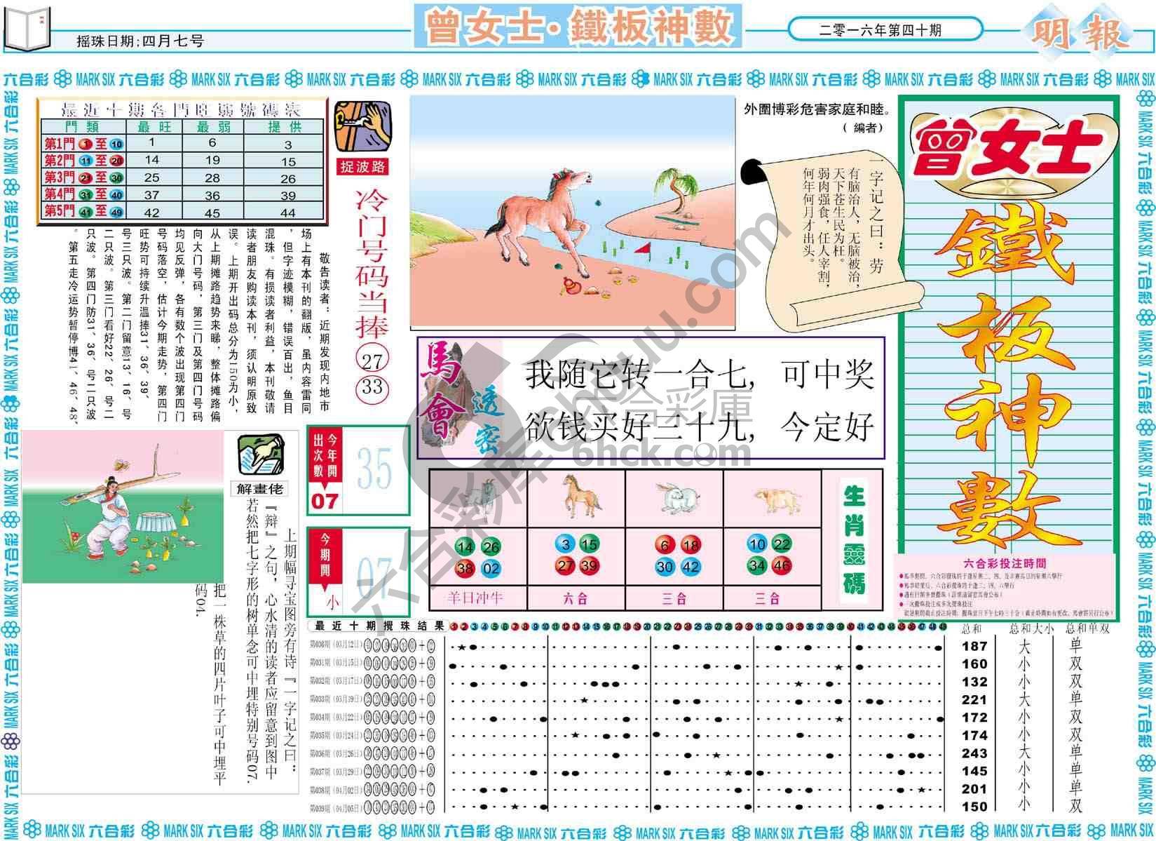 曾女士铁板神数