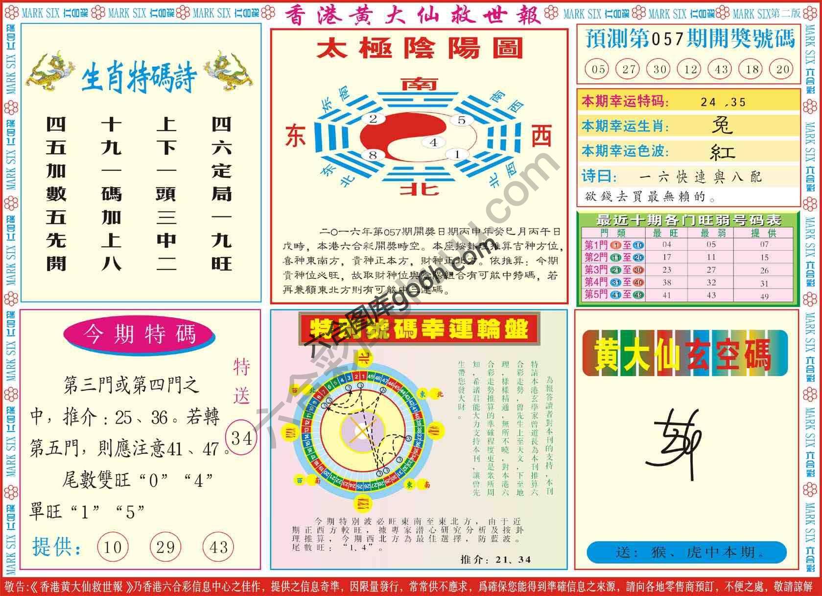 香港黄大仙救世报