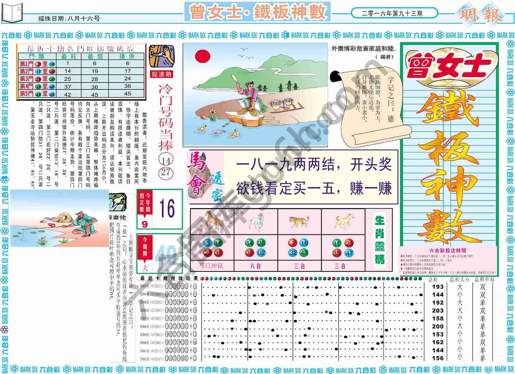 曾女士铁板神数