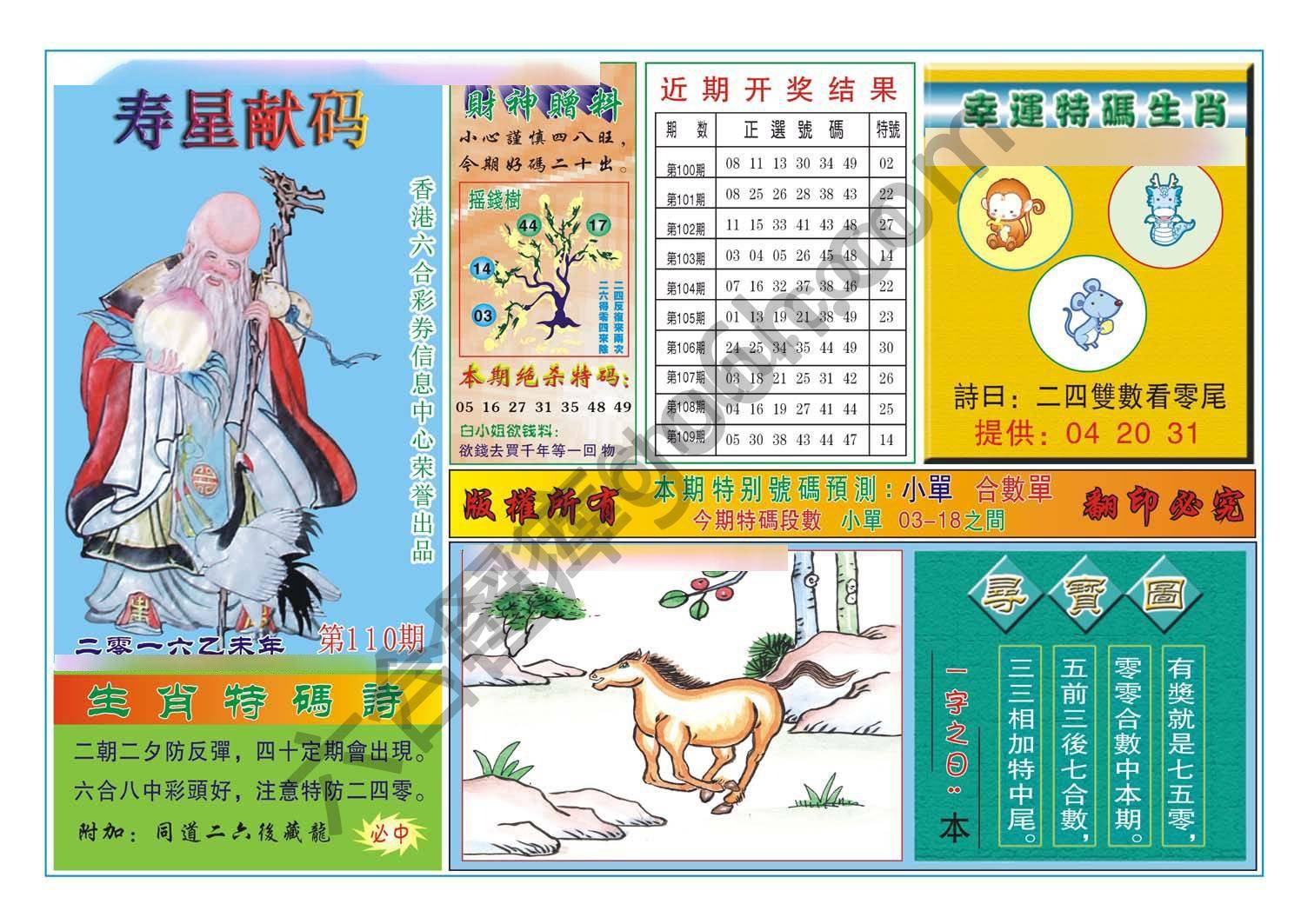寿星献码