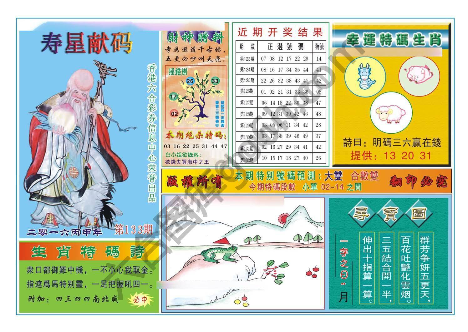 寿星献码