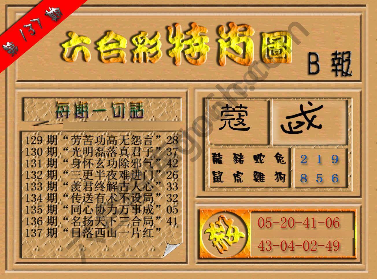 六合彩特肖图