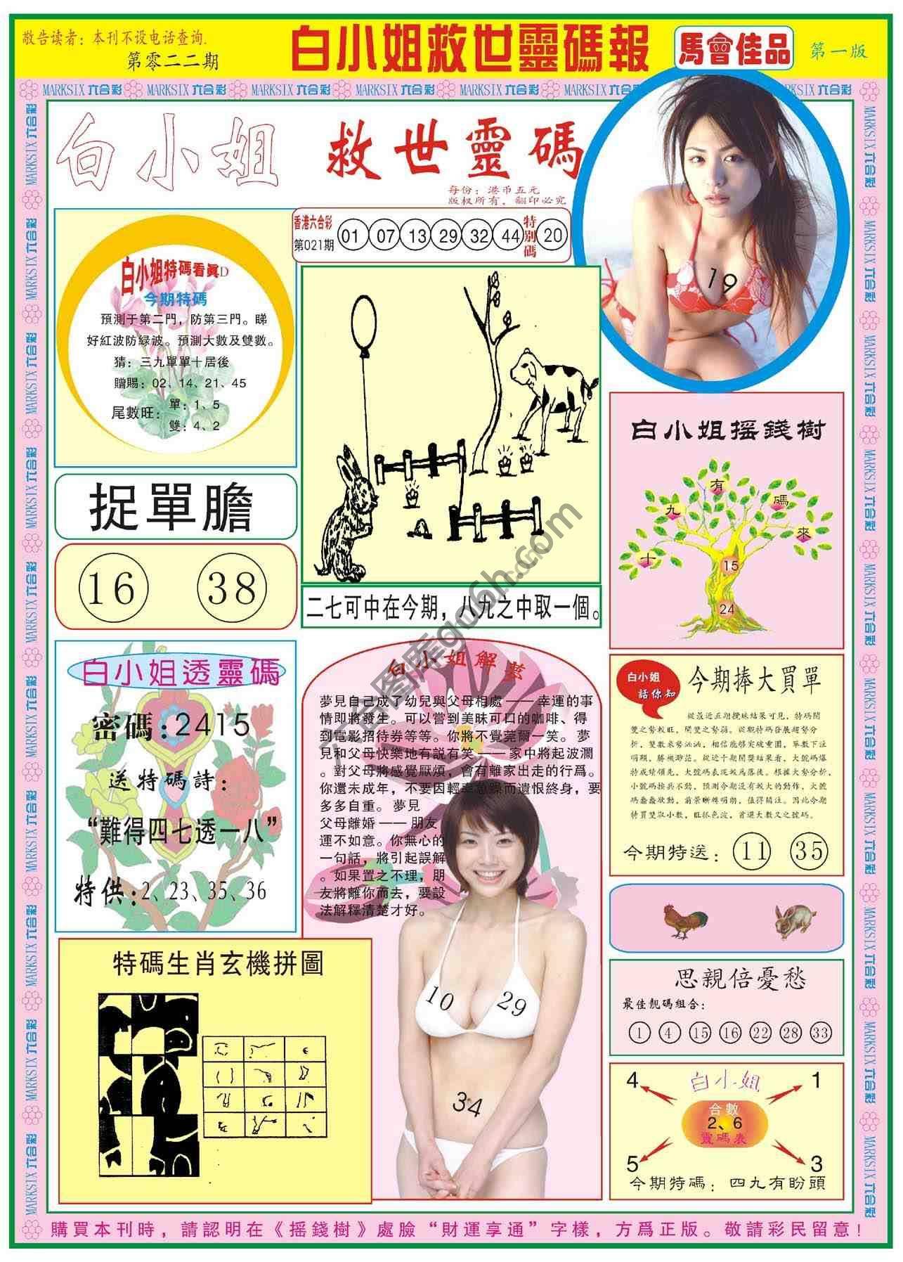 白小姐救世灵码报