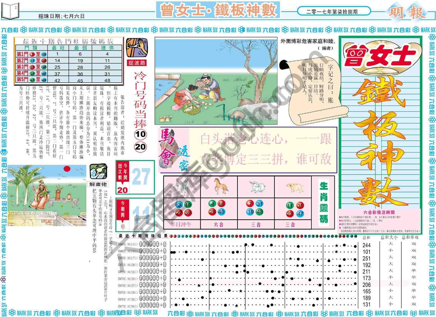 曾女士铁板神数
