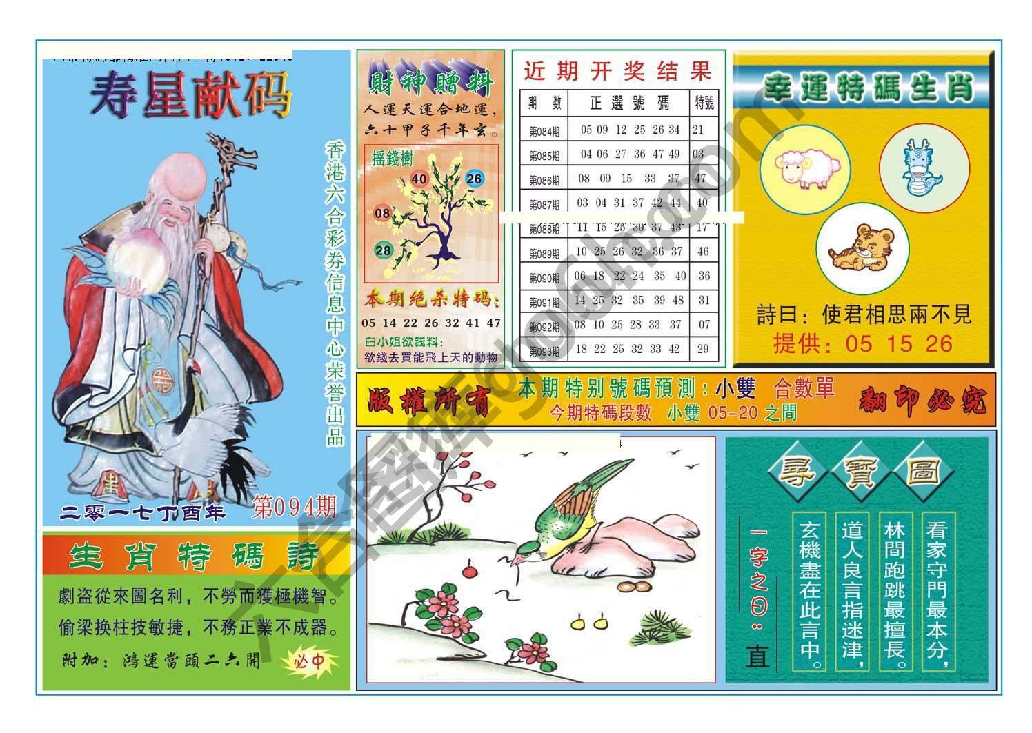 寿星献码