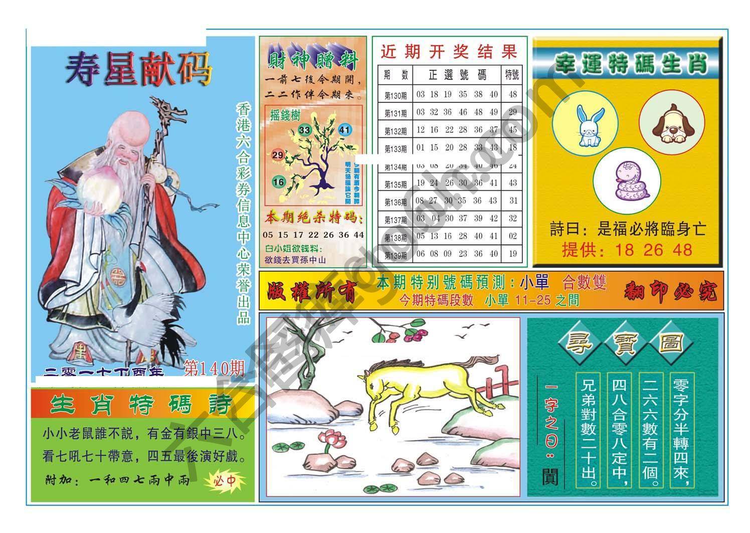 寿星献码