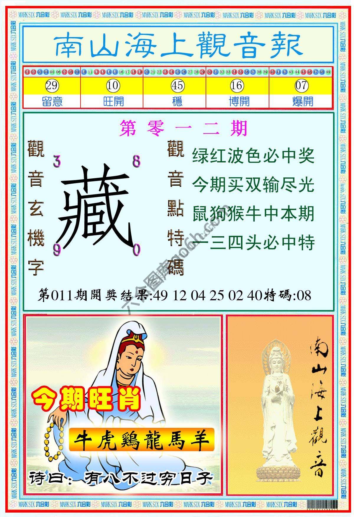 南山海上观音报
