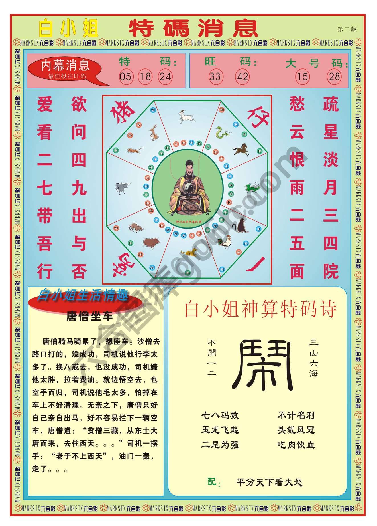 白小姐特码消息