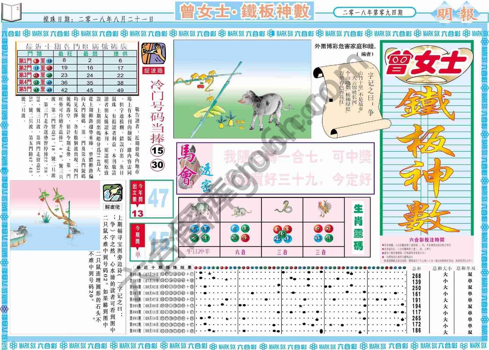 曾女士铁板神数