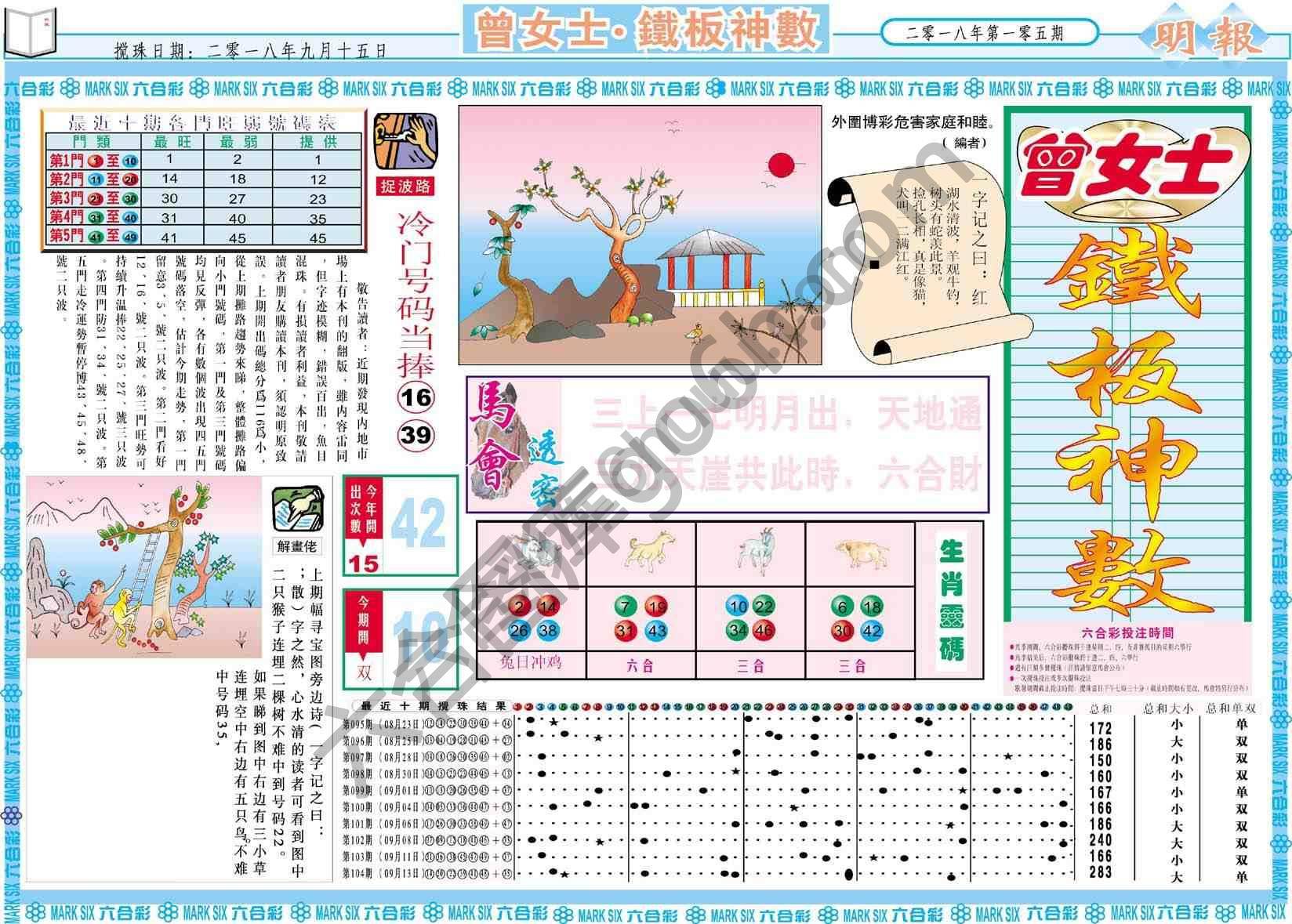 曾女士铁板神数