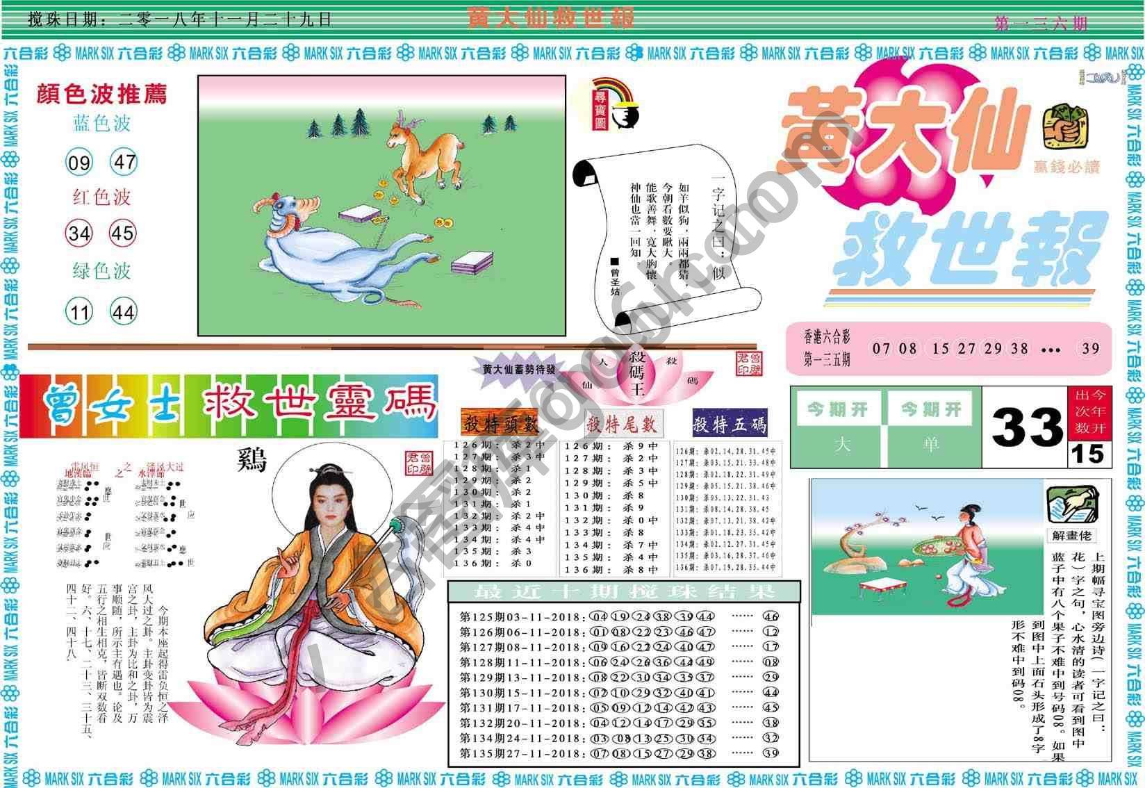 黄大仙救世报