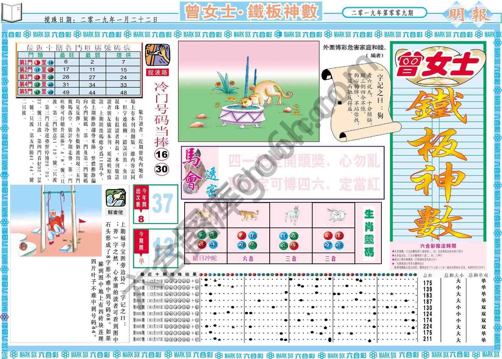 曾女士铁板神数