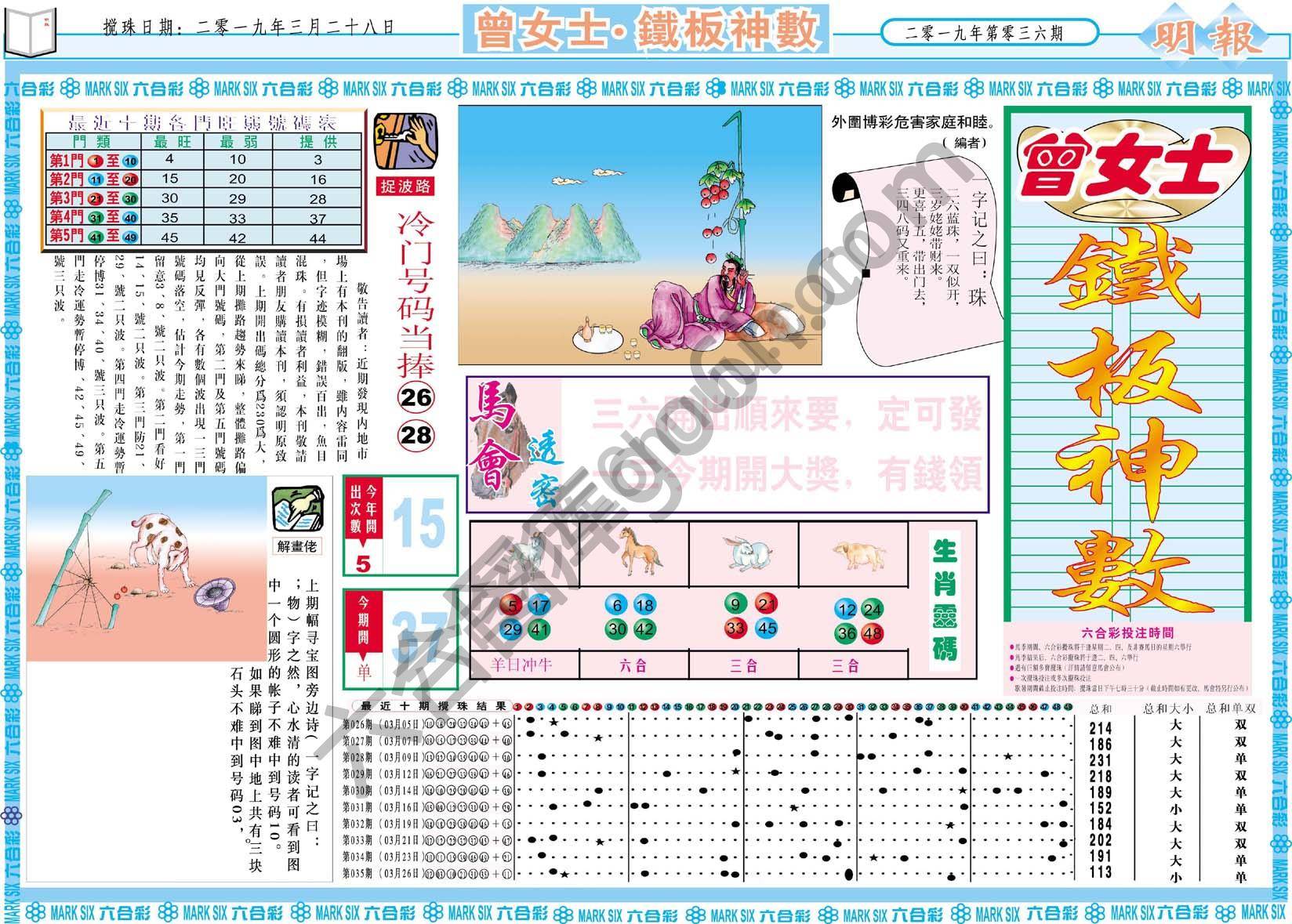 曾女士铁板神数