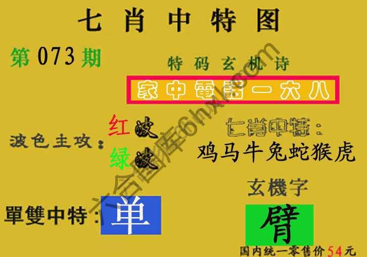 七肖中特图
