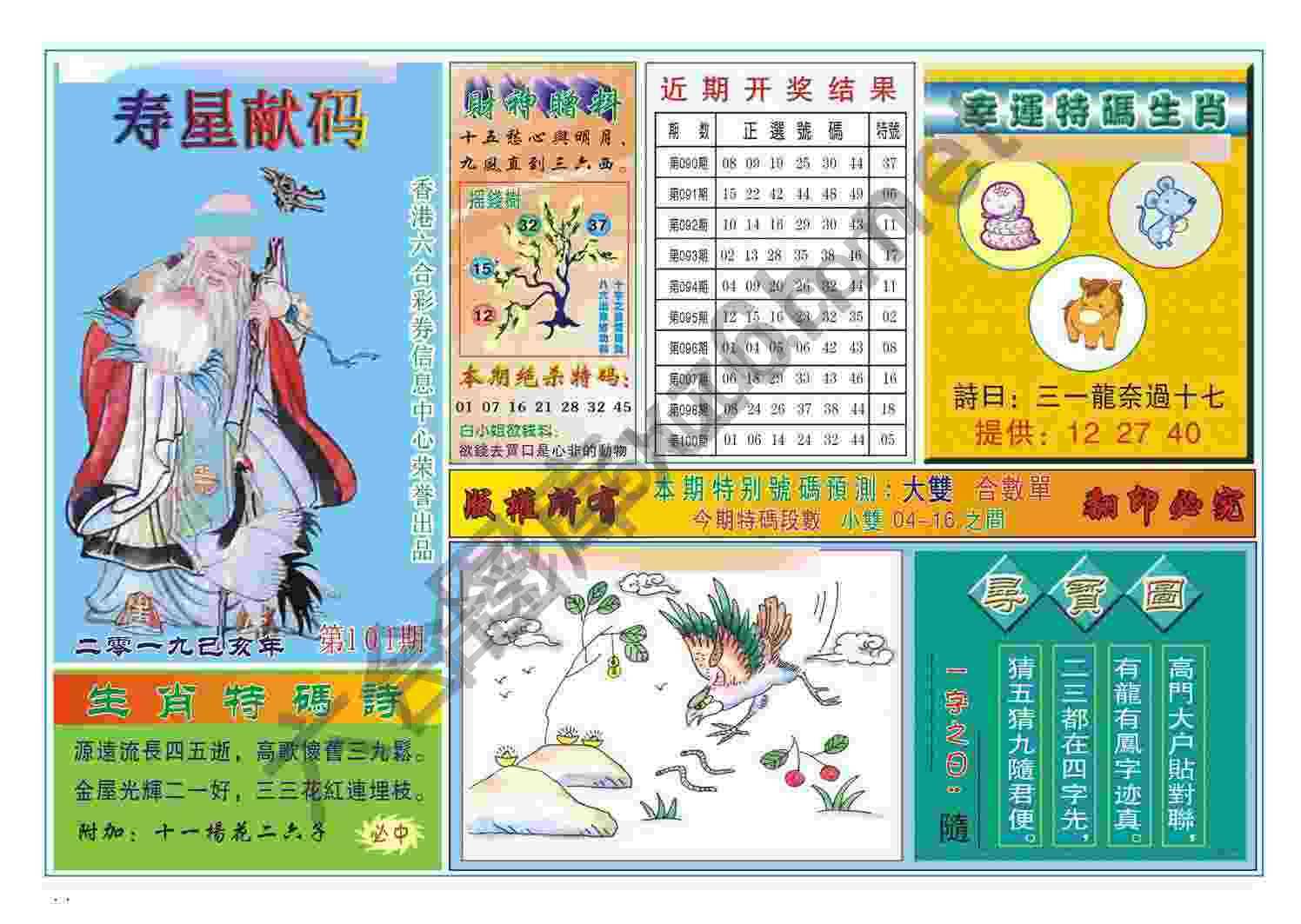 寿星献码