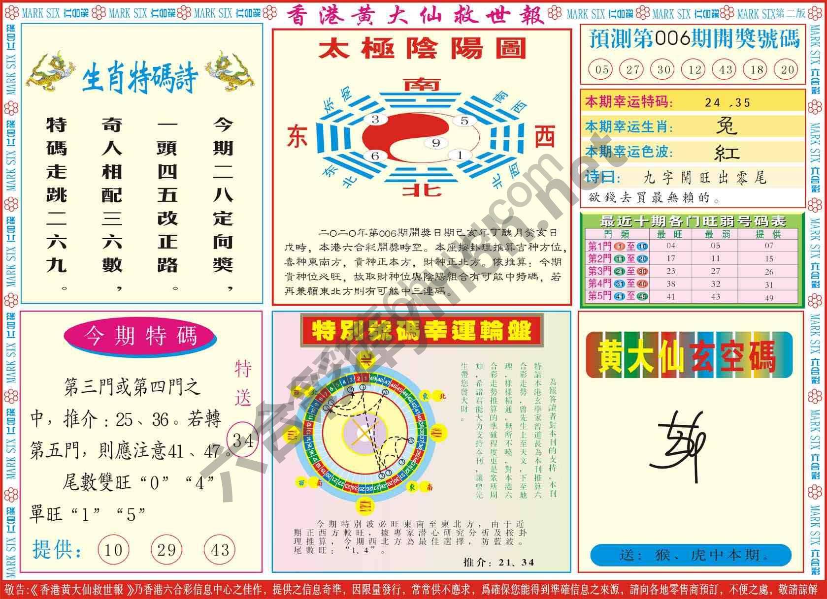 香港黄大仙救世报