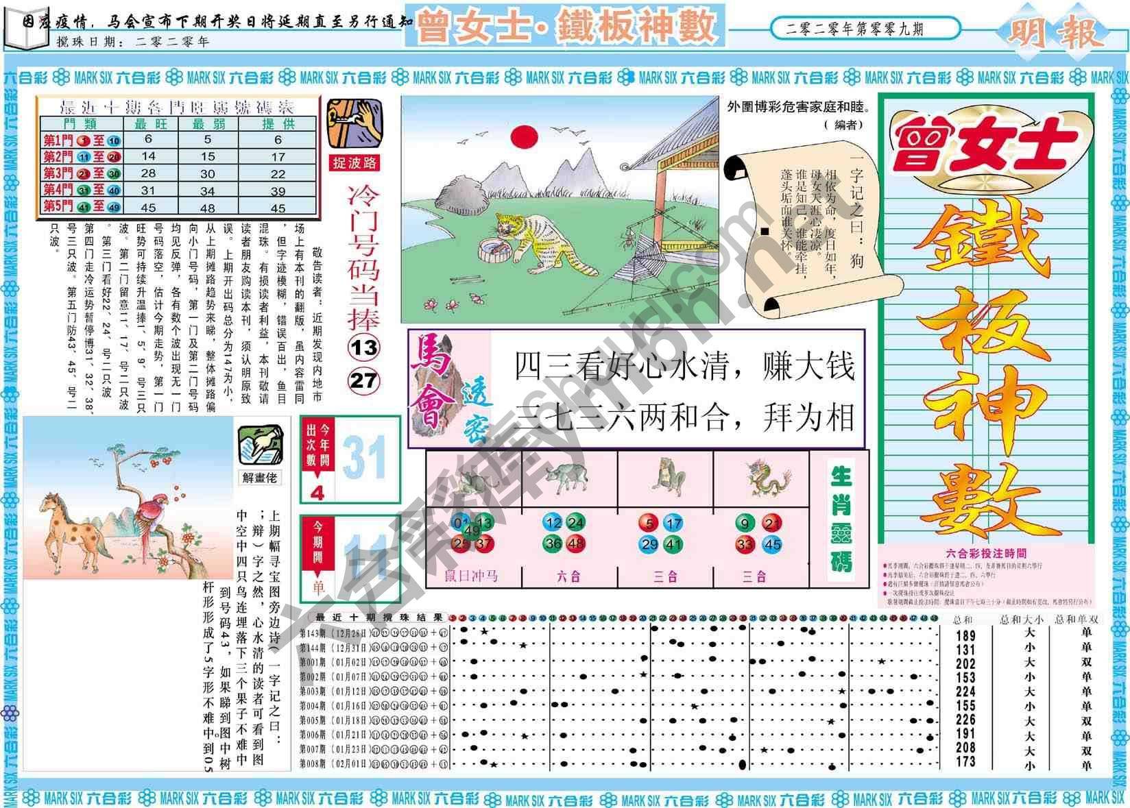 曾女士铁板神数
