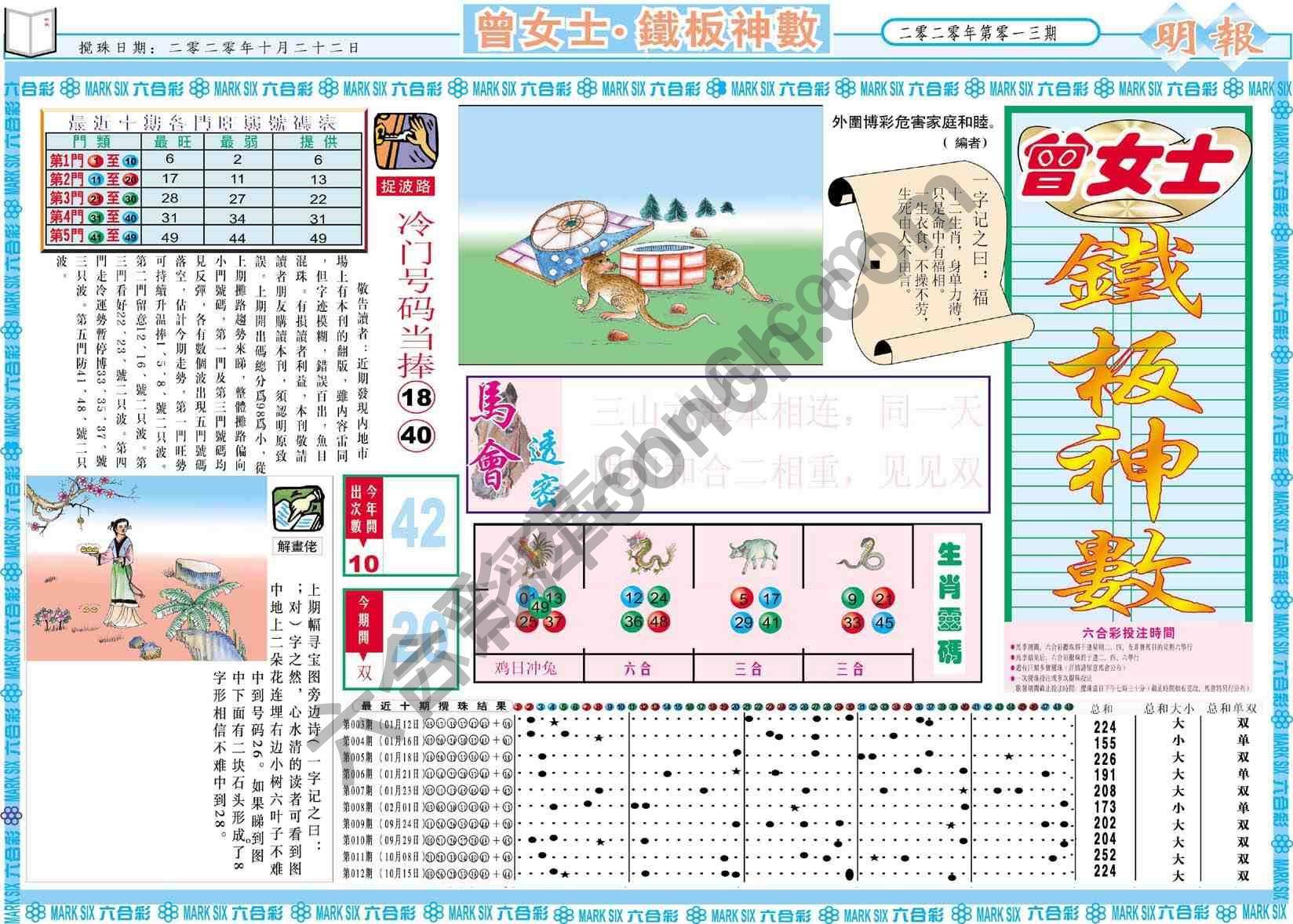 曾女士铁板神数