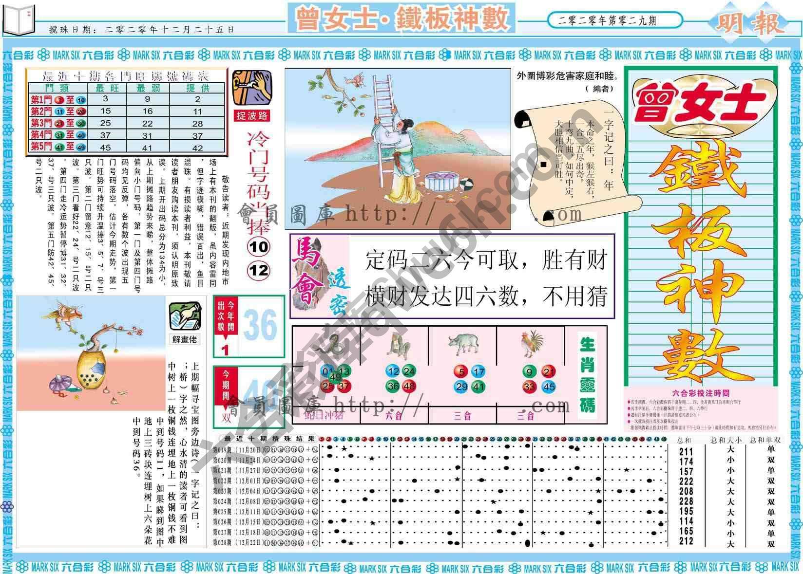 曾女士铁板神数