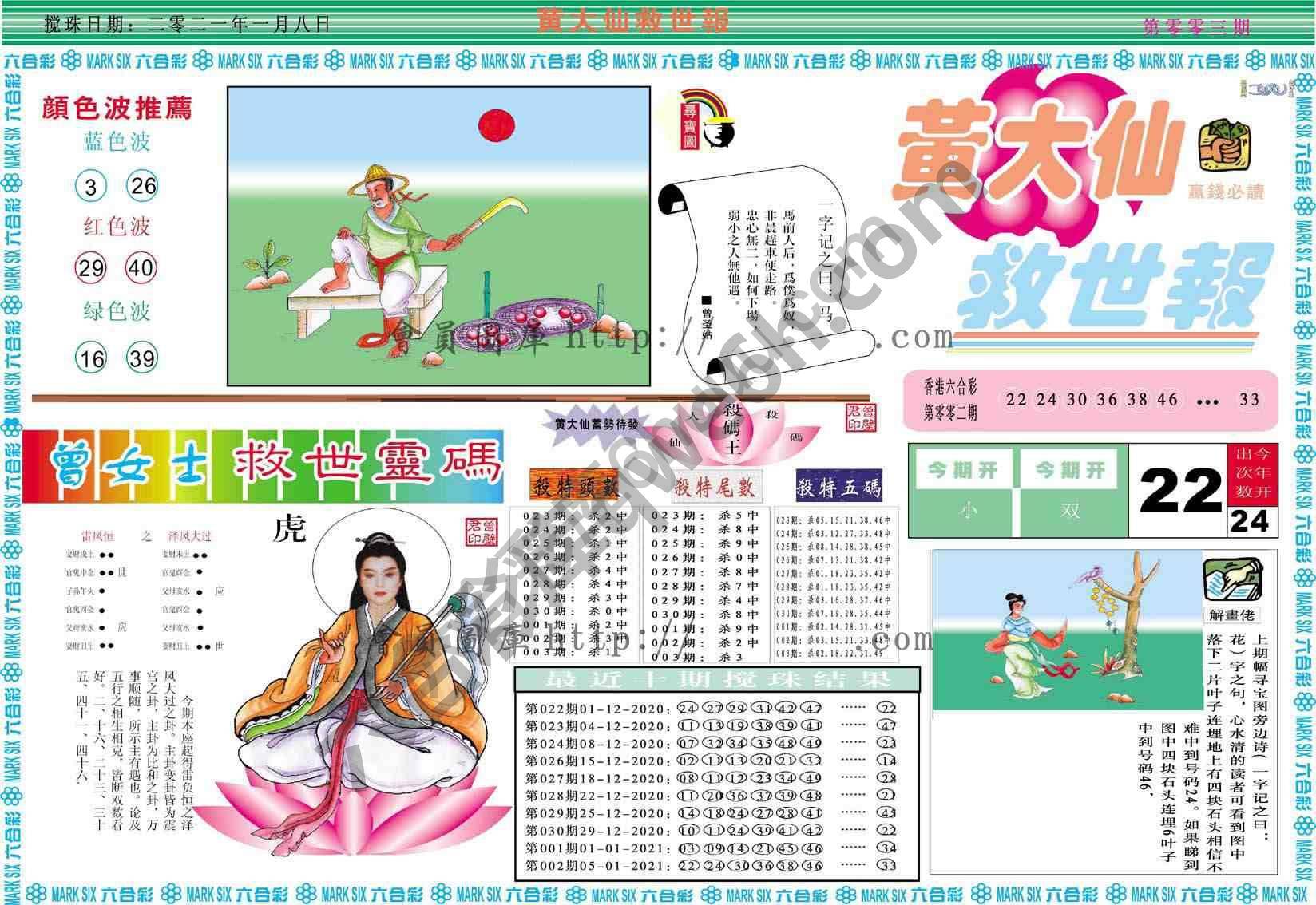 黄大仙救世报