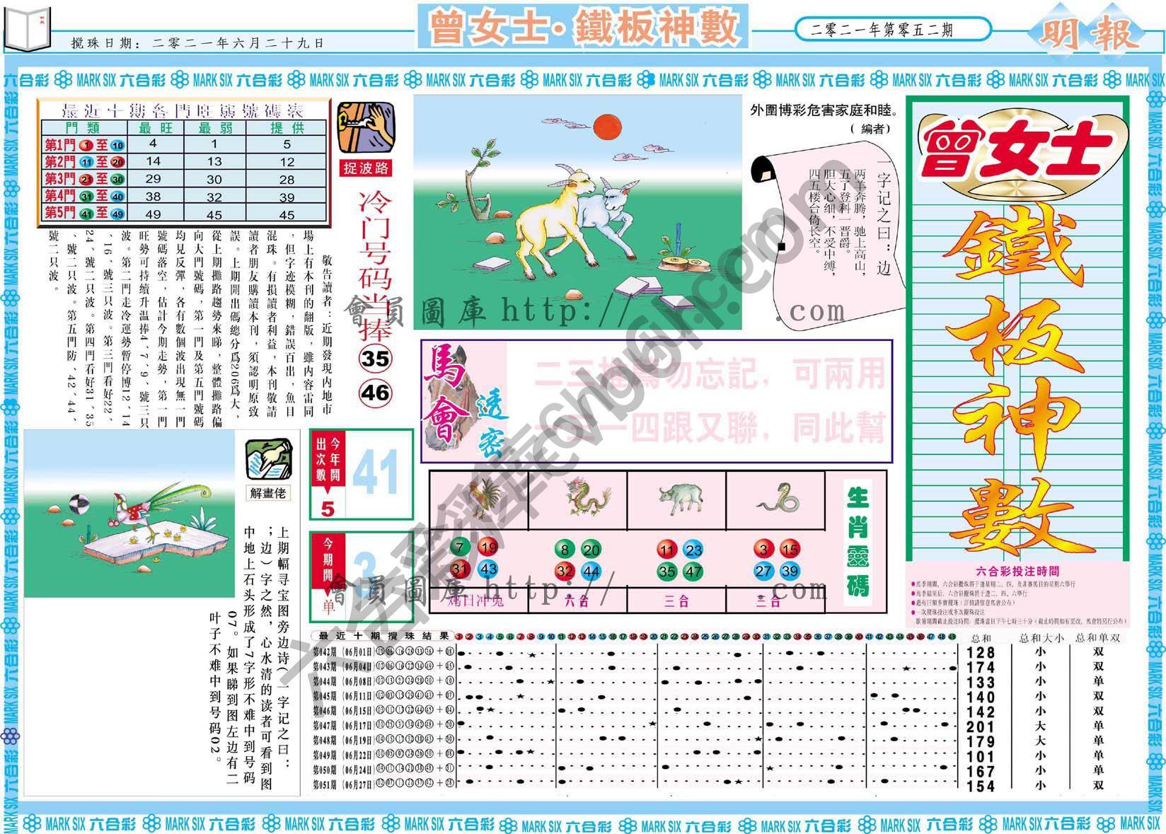 曾女士铁板神数