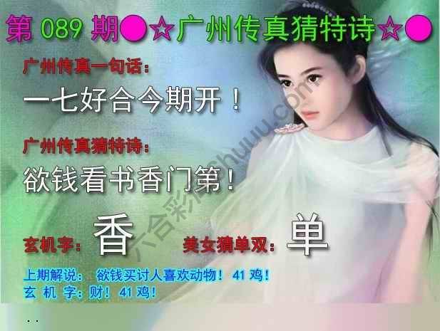 广州传真中特诗