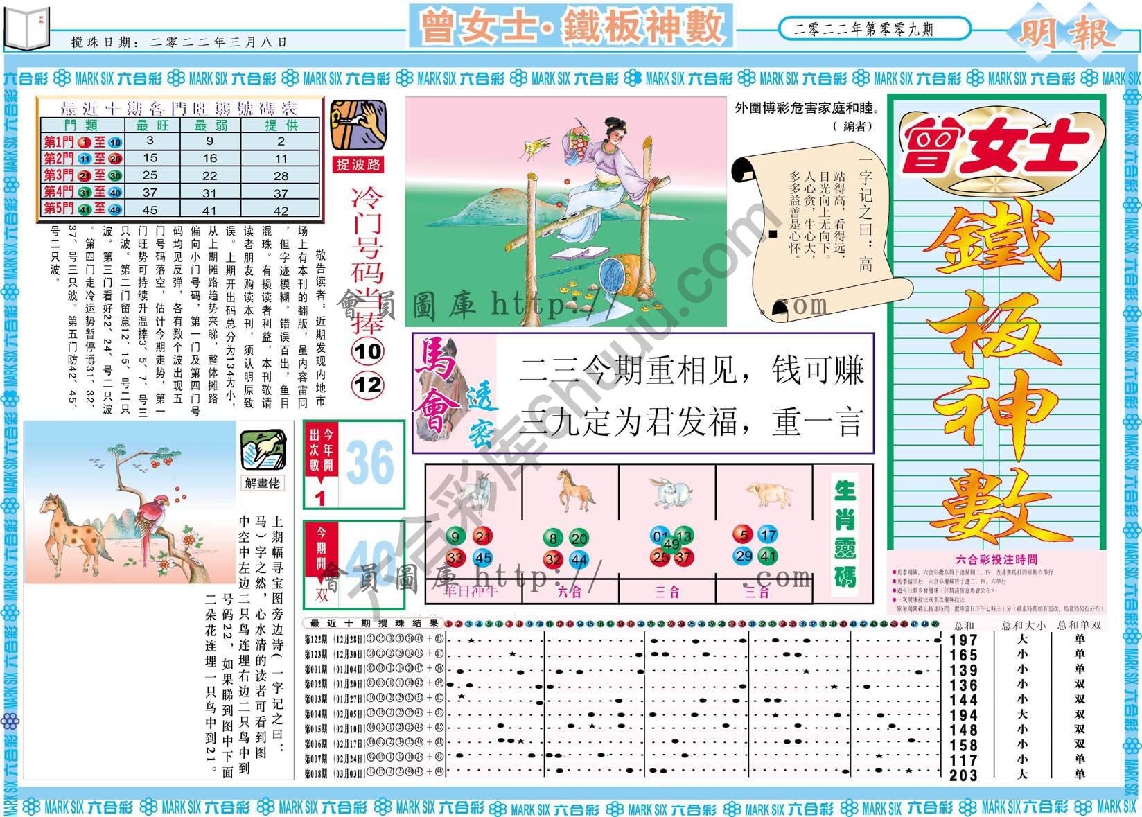 曾女士铁板神数