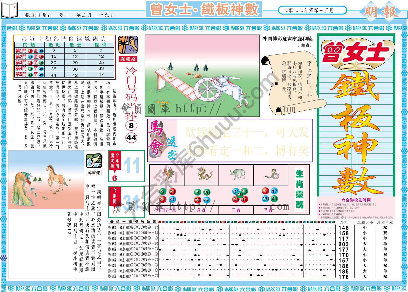曾女士铁板神数