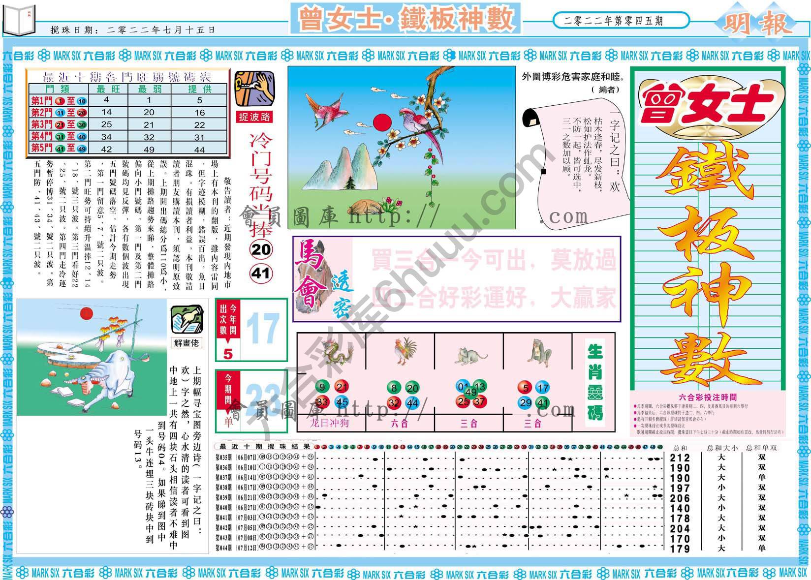 曾女士铁板神数