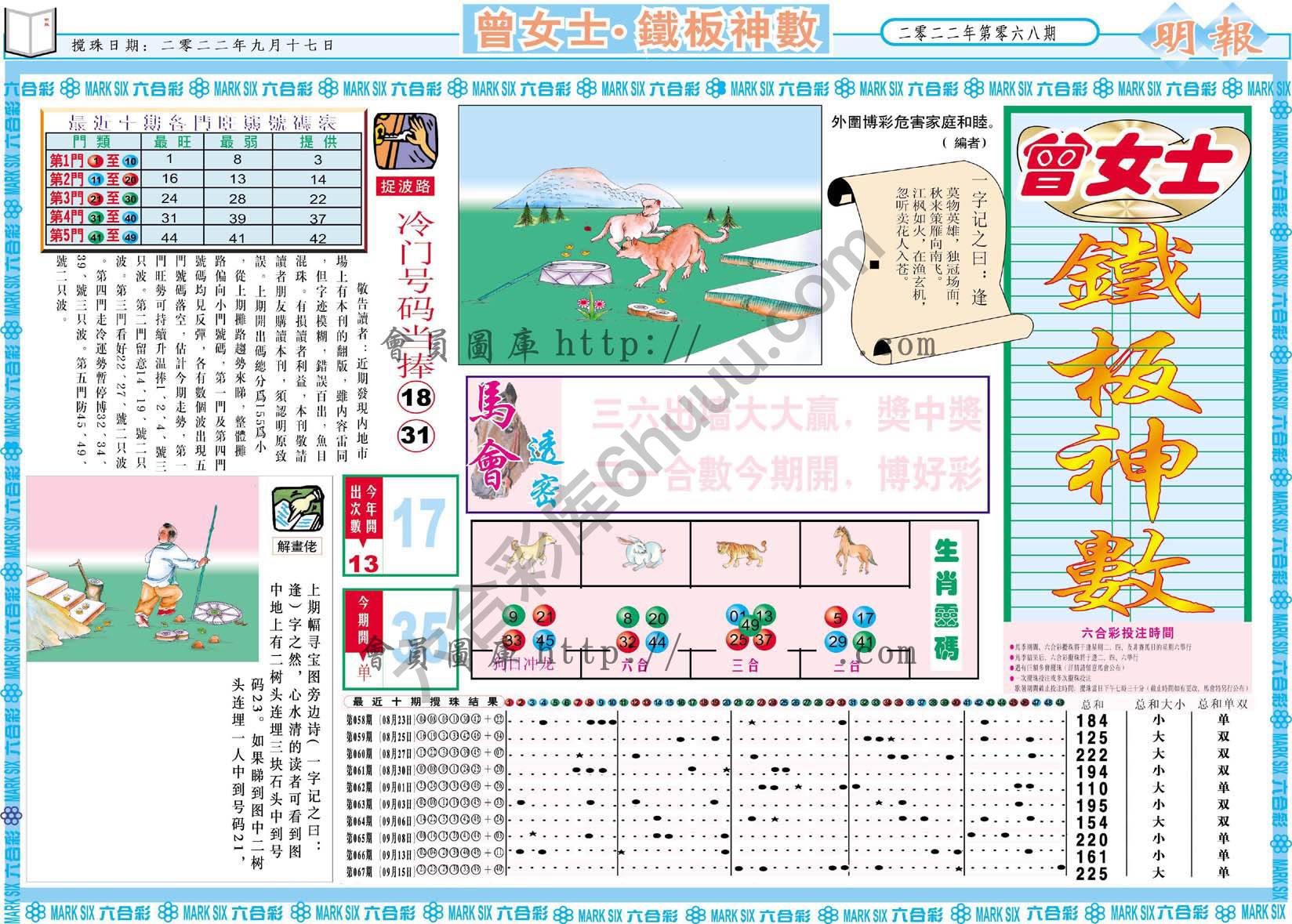 曾女士铁板神数