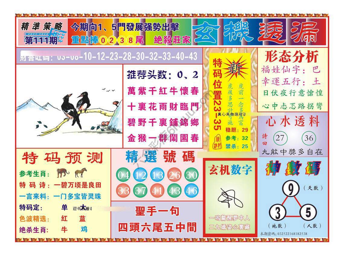 玄机透漏