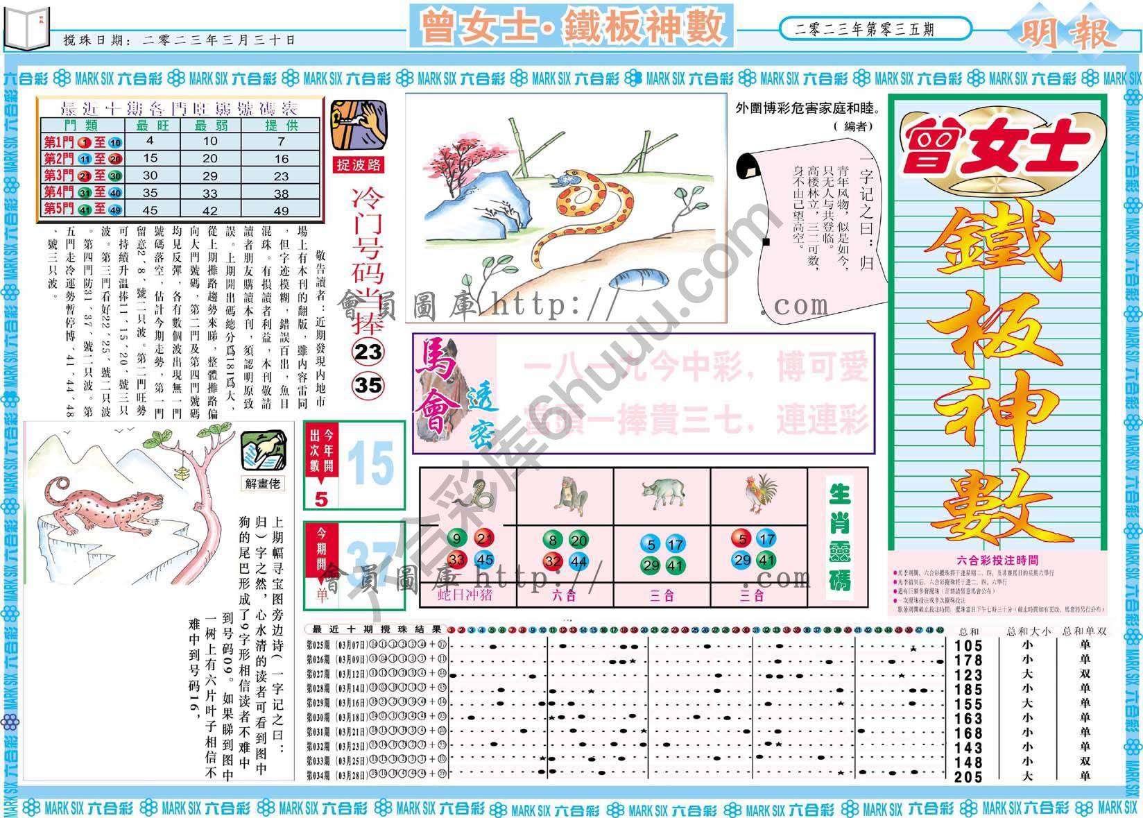 曾女士铁板神数