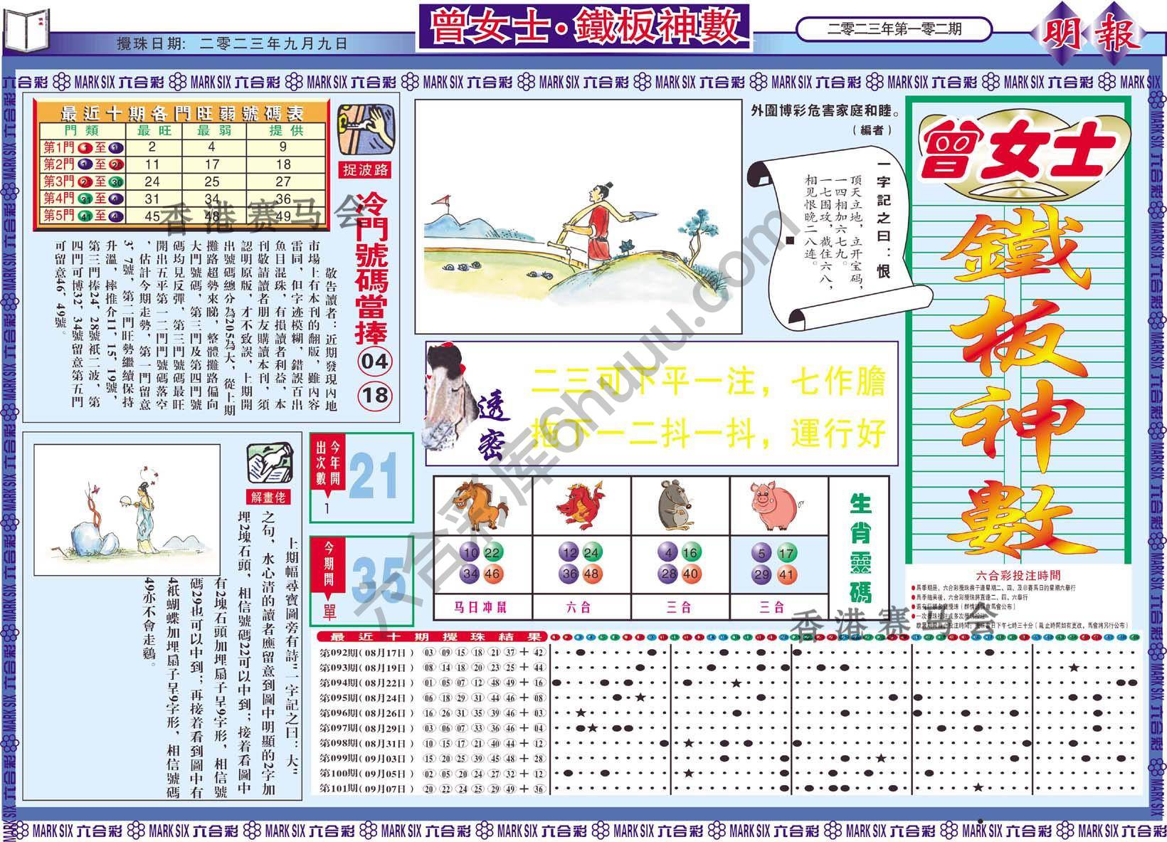 曾女士铁板神数