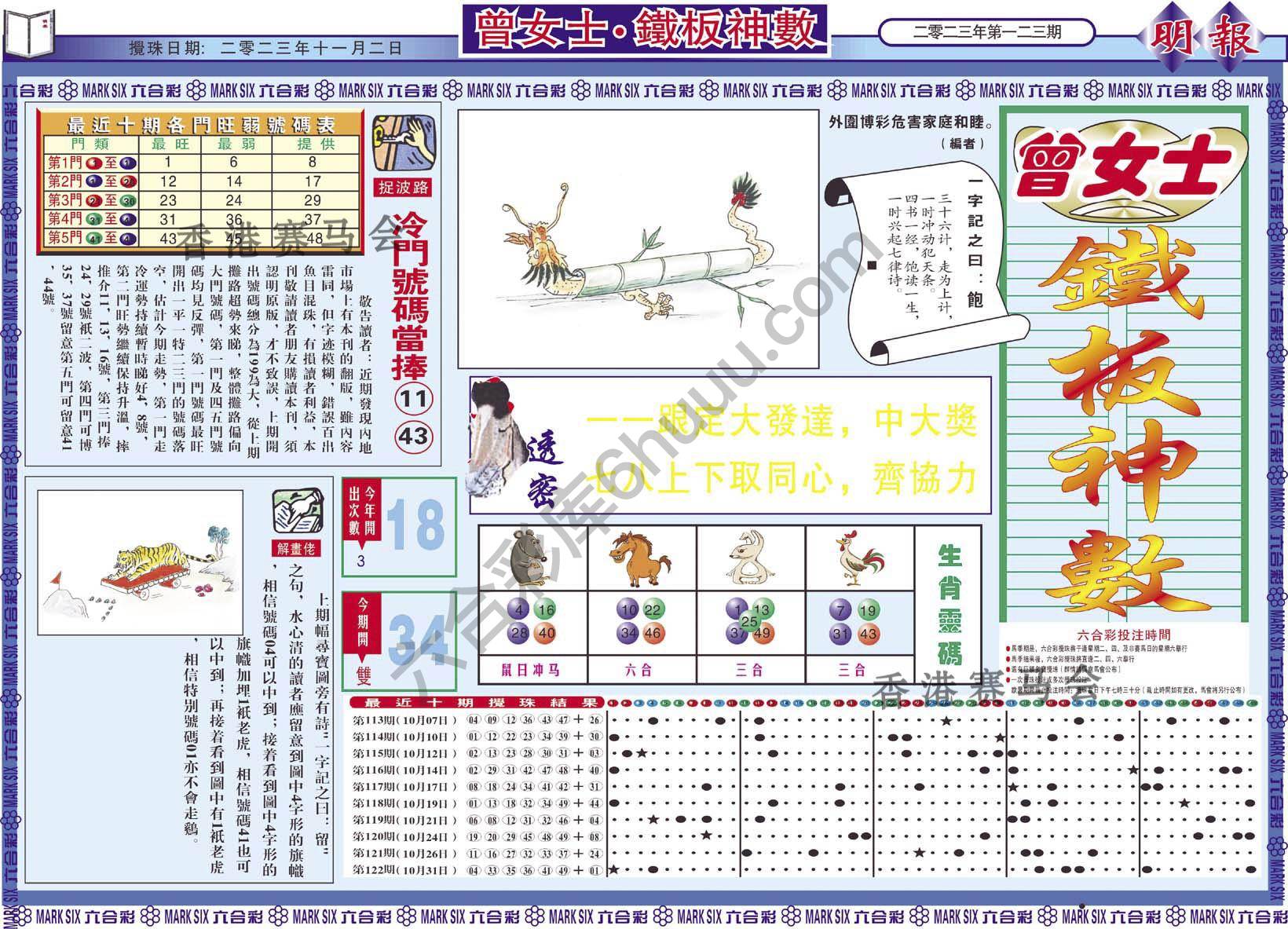 曾女士铁板神数